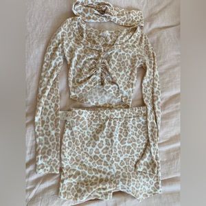 Cheetah pajama set NWT